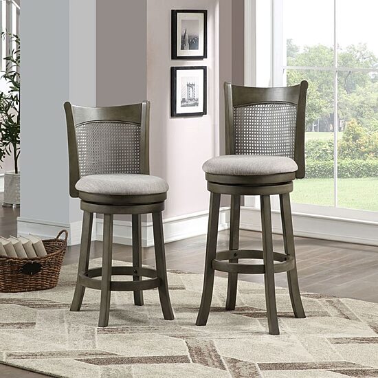 AVALON FURNITURE Upholstered Swivel Bar Stool