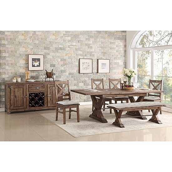 AVALON FURNITURE Fresno Rectangular Wood-Top Dining Table