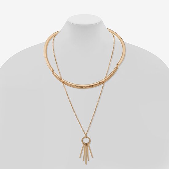 a.n.a Gold Tone Womens 16 Inch Strand Necklace
