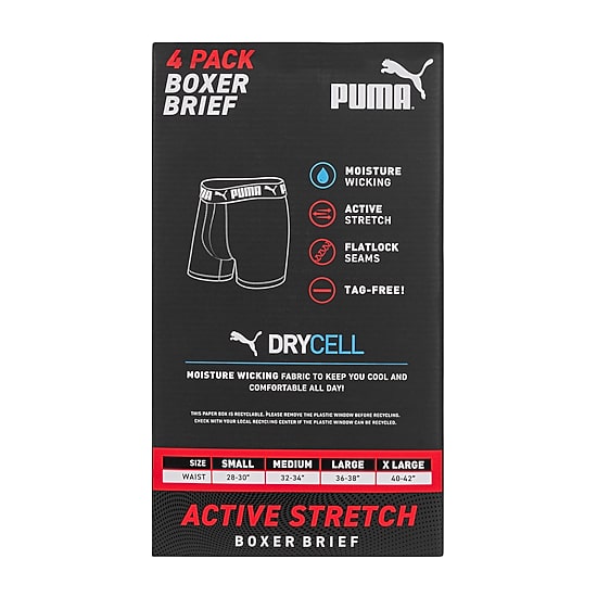 loncino boxer brief Mサイズ　4個セット PUMA Active Stretch Mens 4 Pack Boxer Briefs Psp25m151381 - JCPenney