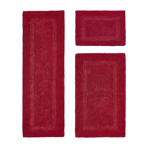 Better Trends Lux Tufted Mat 3-pc. Bath Rug Set In Red