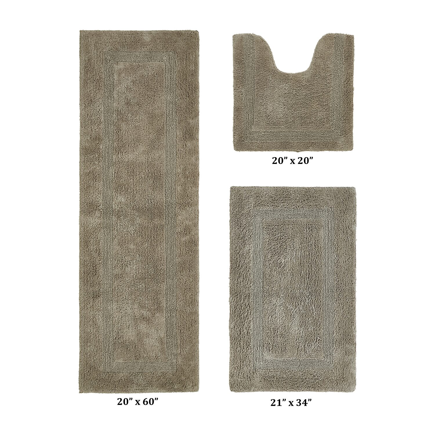 Better Trends Lux Tufted Mat -pc. Bath Rug Set