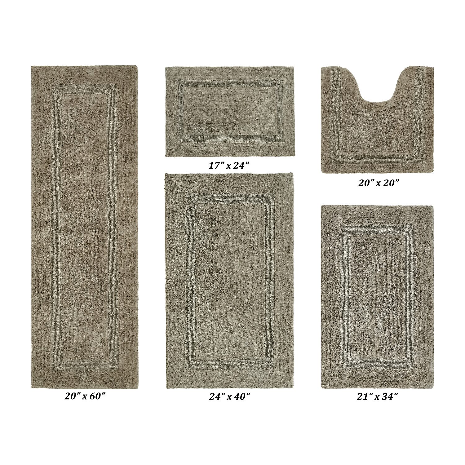 Better Trends Lux Tufted Mat 5-pc. Bath Rug Set