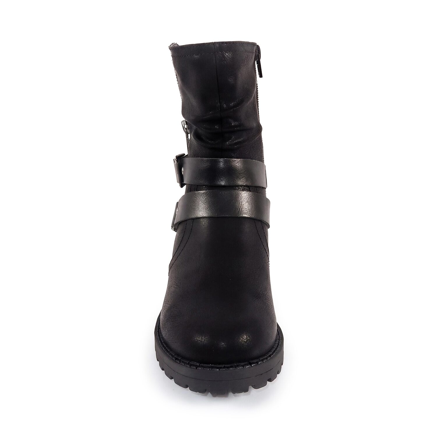 Pop Womens Liotta Flat Heel Motorcycle Boots