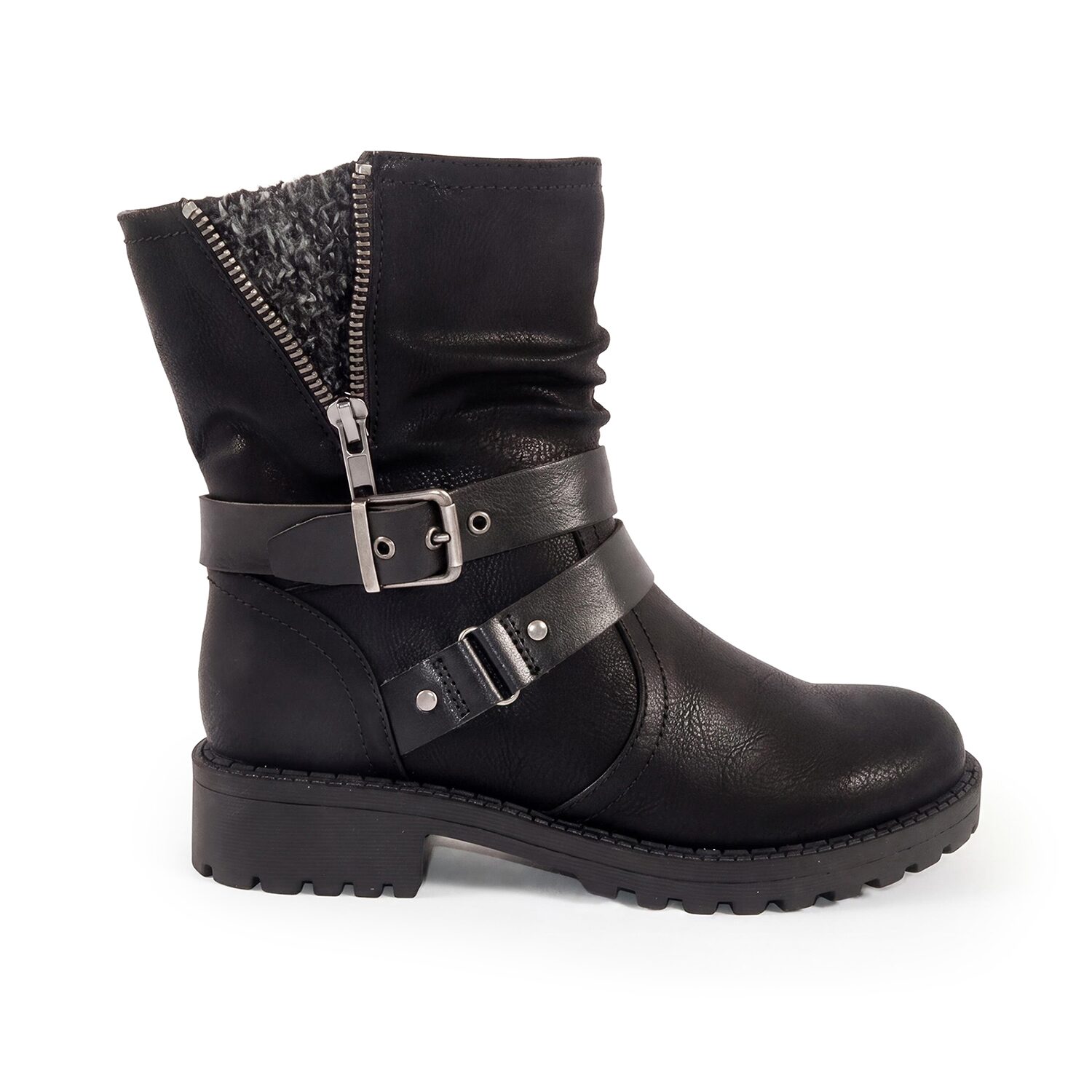 Pop Womens Liotta Flat Heel Motorcycle Boots