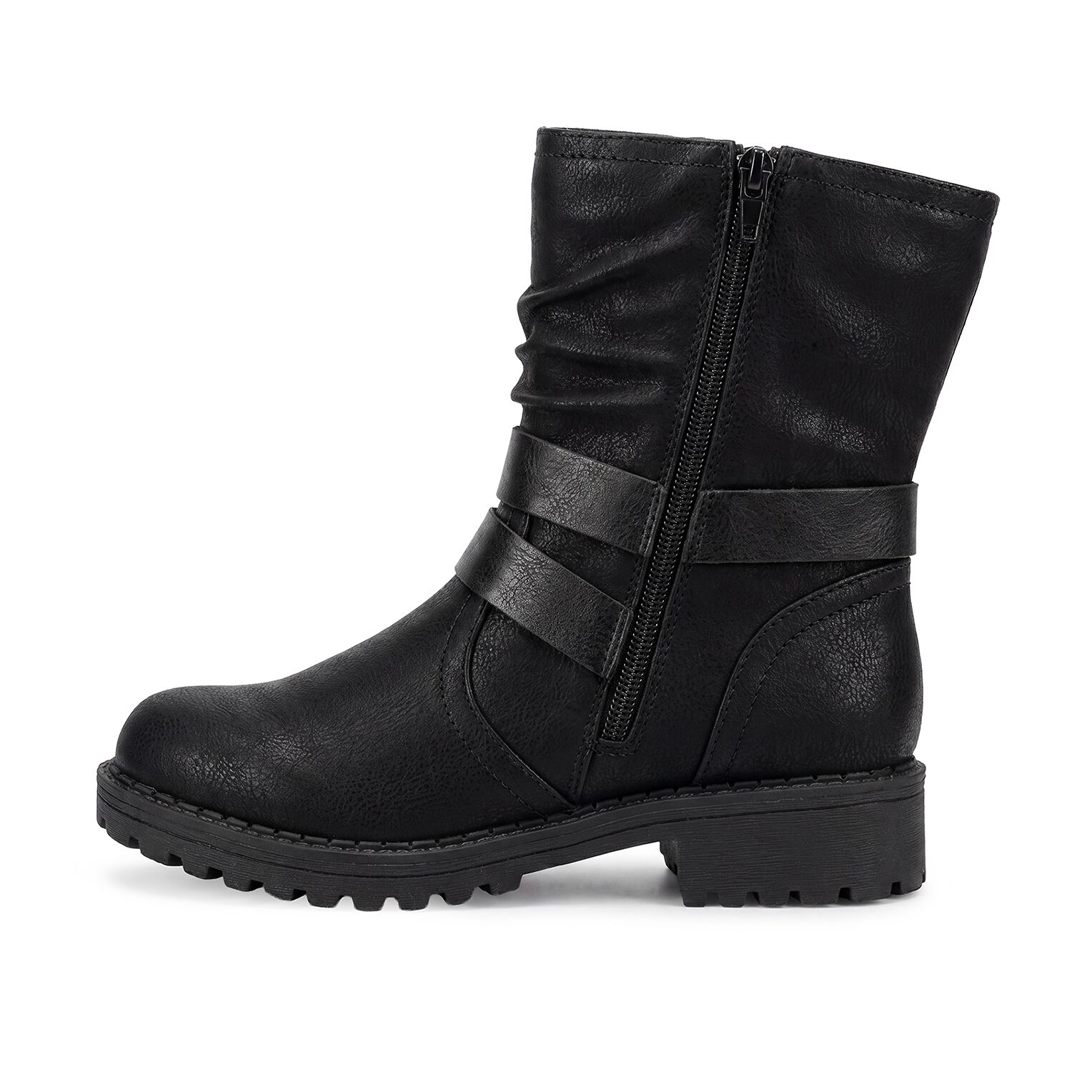 Pop Womens Liotta Flat Heel Motorcycle Boots