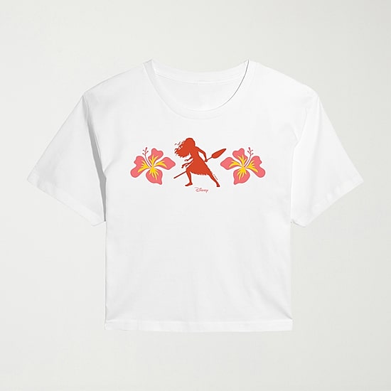 Moana Montanui Floral Womens Crew Neck Short Sleeve Regular Fit Moana Graphic T-Shirt