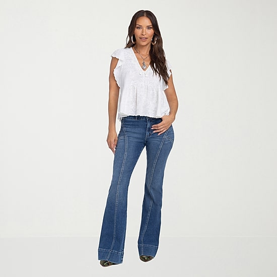 JS Jessica Simpson Womens V Neck Short Sleeve Blouse