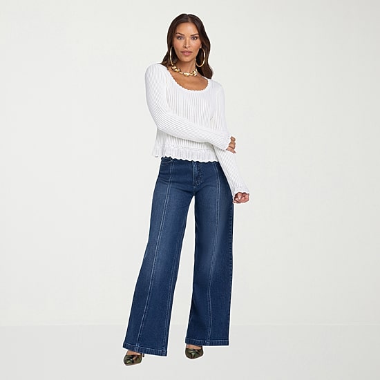JS Jessica Simpson Womens Round Neck Long Sleeve Pullover Sweater
