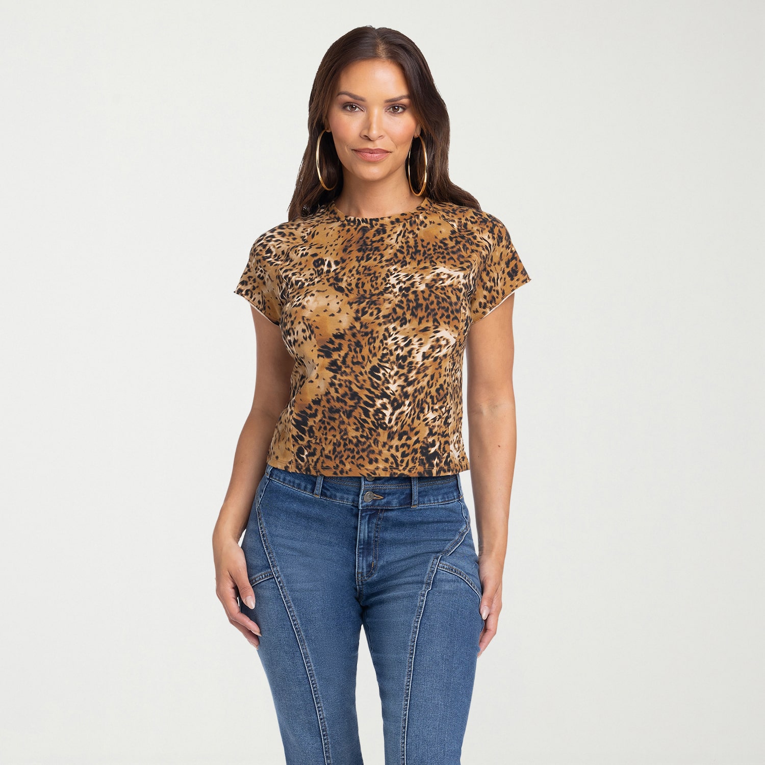 JS Jessica Simpson Womens Round Neck Short Sleeve T-Shirt
