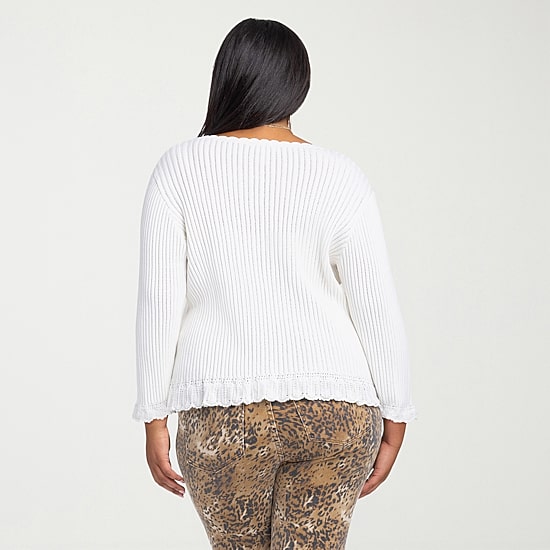 JS Jessica Simpson Plus Womens Round Neck Long Sleeve Pullover Sweater