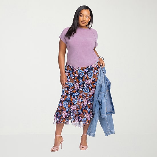 スカート No.4 JOSEMOON sk. JS Jessica Simpson Womens Plus High Rise Maxi Skirt, Color