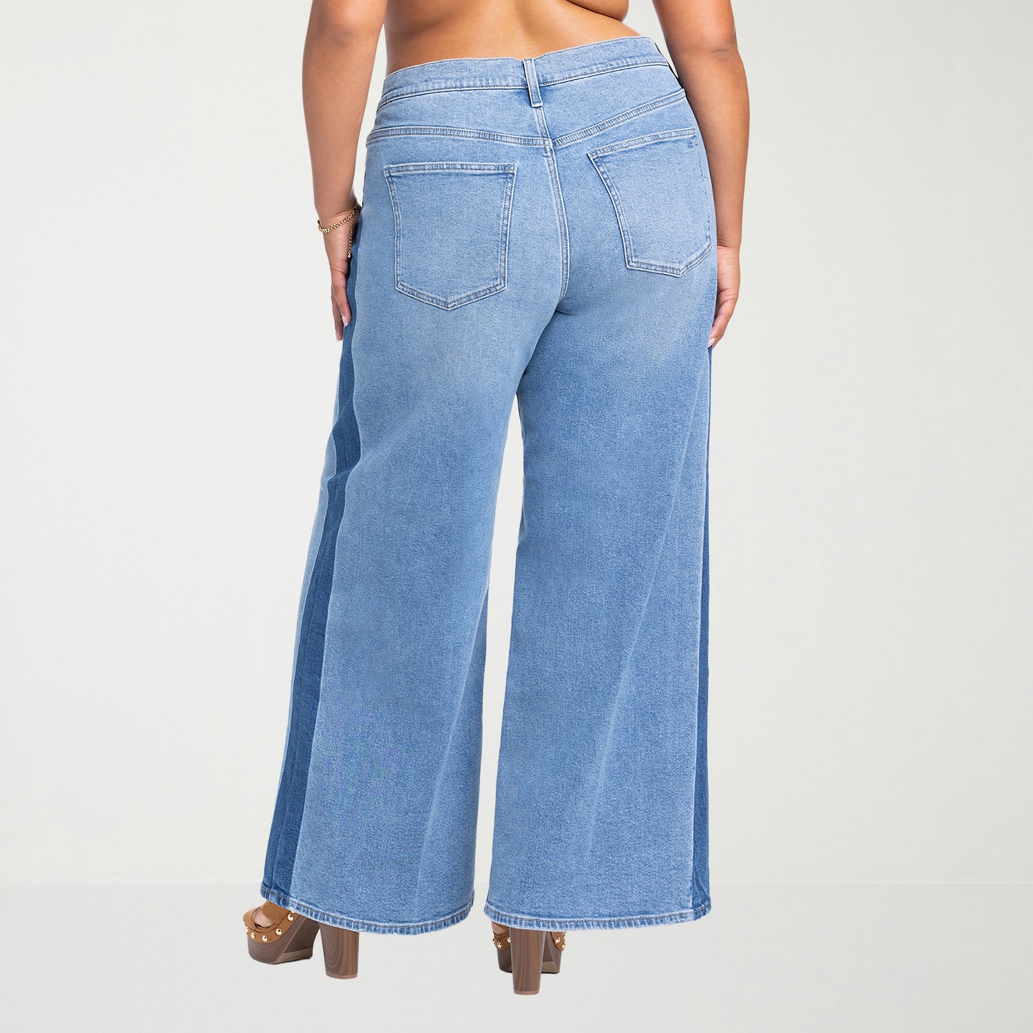 JS Jessica Simpson Womens Plus High Rise Wide Leg Jean