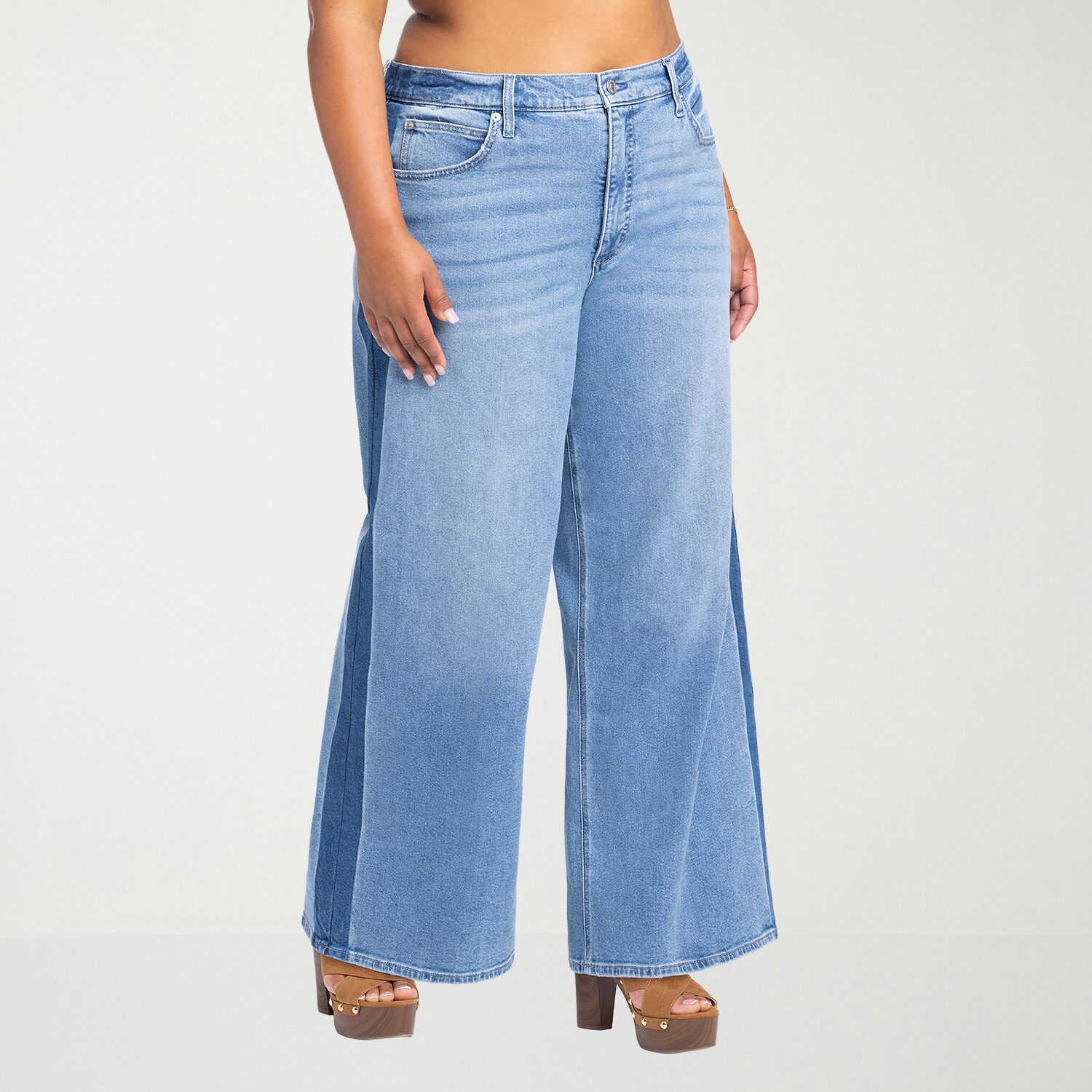 JS Jessica Simpson Womens Plus High Rise Wide Leg Jean