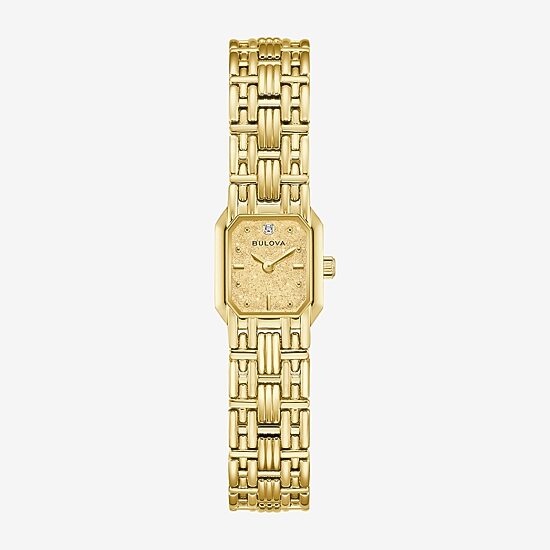 Bulova Goddess Of Time Womens Gold Tone Stainless Steel Bracelet Watch 97p184