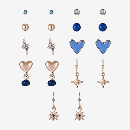 Forever 21 Womens 9 Pair Earring Set, Color: Gold - JCPenney