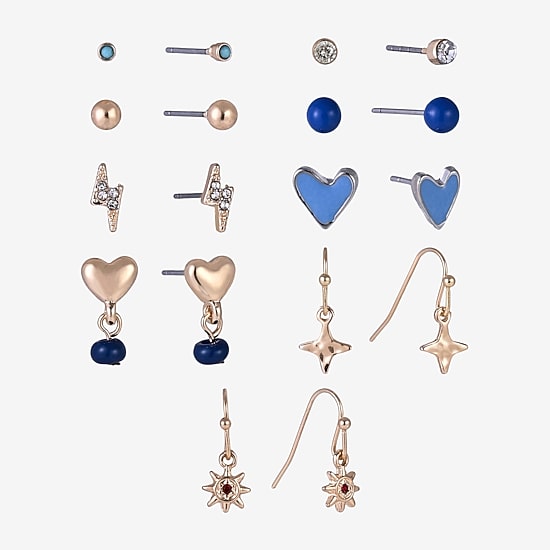 Arizona Womens 9 Pair Earring Set