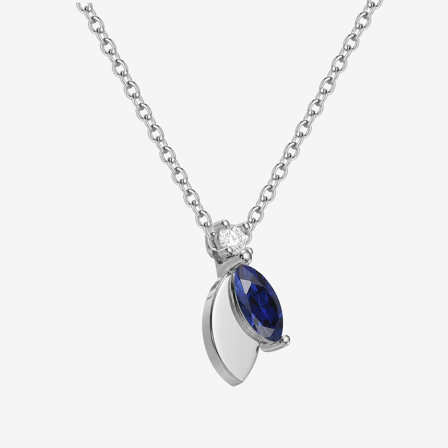 Lab-Created Gemstone Sterling Silver 18 Inch Pendant Necklace