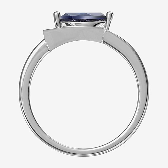 Womens Lab Created Blue Sapphire Sterling Silver Marquise Cocktail Ring