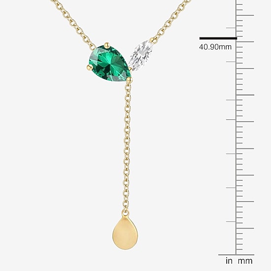 Lab-Created Gemstone Sterling Silver 18 Inch Y Necklace
