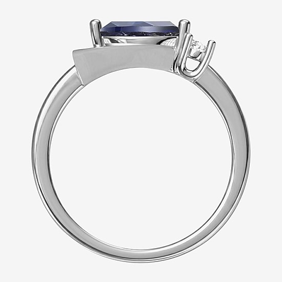Lab-Created Gemstone Sterling Silver Marquise Ring