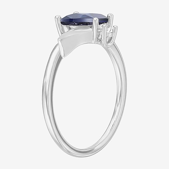 Lab-Created Gemstone Sterling Silver Marquise Ring
