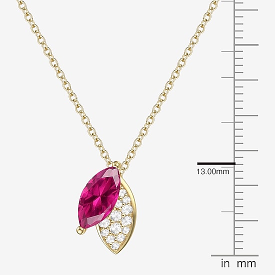 Lab Created Gemstone Sterling Silver 18 Inch Pendant Necklace