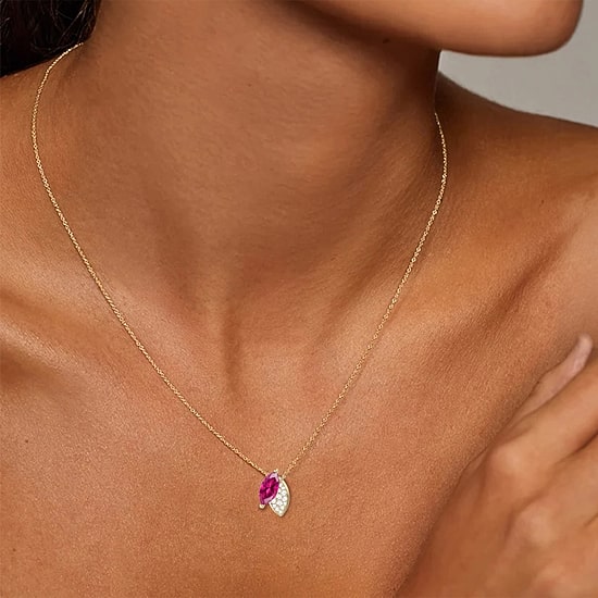 Lab Created Gemstone Sterling Silver 18 Inch Pendant Necklace
