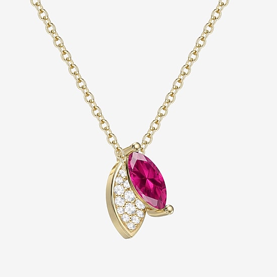 Lab Created Gemstone Sterling Silver 18 Inch Pendant Necklace