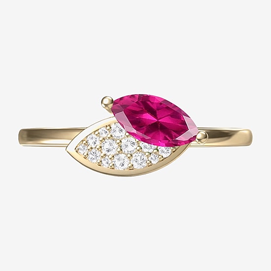 Lab Created Gemstone Sterling Silver Marquise Cocktail Ring