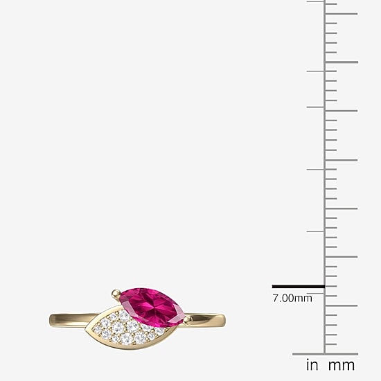 Lab Created Gemstone Sterling Silver Marquise Cocktail Ring