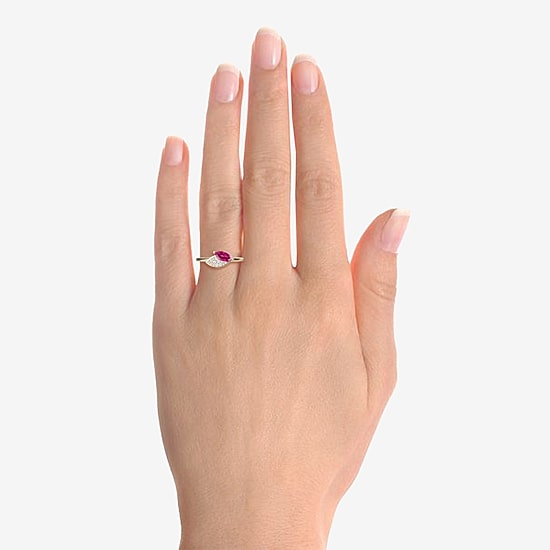 Lab Created Gemstone Sterling Silver Marquise Cocktail Ring