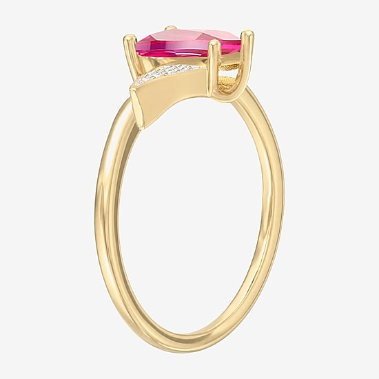 Lab Created Gemstone Sterling Silver Marquise Cocktail Ring