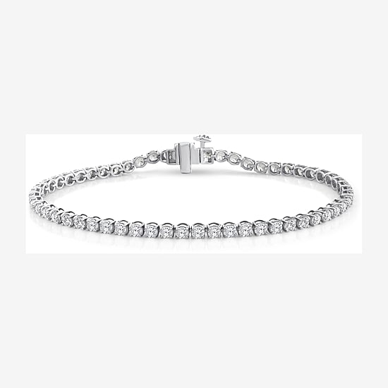 (F / Vs2) Womens 4 CT. T.W. Lab Grown White Diamond 10K Gold 7 Inch Tennis Bracelet