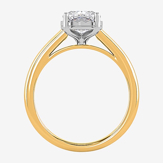 (I / Si2) Womens 2 CT. Lab Grown White Diamond Sterling Silver Cushion Solitaire Engagement Ring
