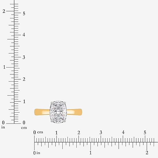(I / Si2) Womens 2 CT. Lab Grown White Diamond Sterling Silver Cushion Solitaire Engagement Ring