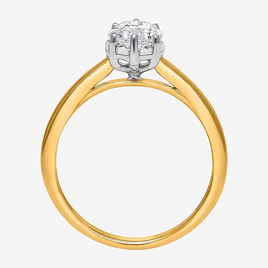 (I / Si2) Womens 2 CT. Lab Grown White Diamond Sterling Silver Marquise Solitaire Engagement Ring