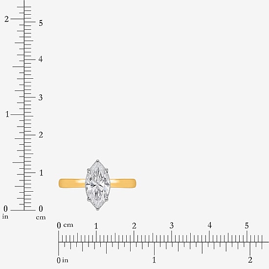 (I / Si2) Womens 2 CT. Lab Grown White Diamond Sterling Silver Marquise Solitaire Engagement Ring