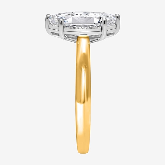 (I / Si2) Womens 2 CT. Lab Grown White Diamond Sterling Silver Marquise Solitaire Engagement Ring