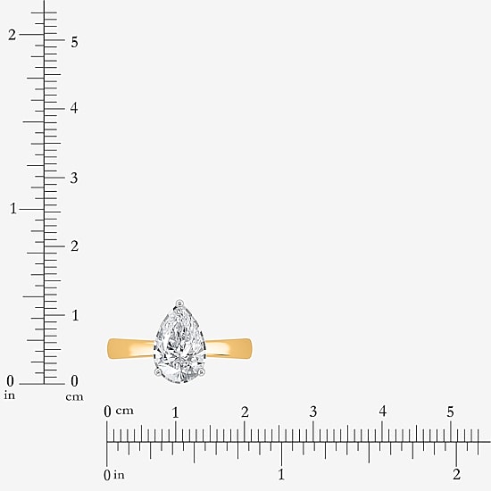 (I / Si2) Womens 2 CT. Lab Grown White Diamond Sterling Silver Pear Solitaire Engagement Ring