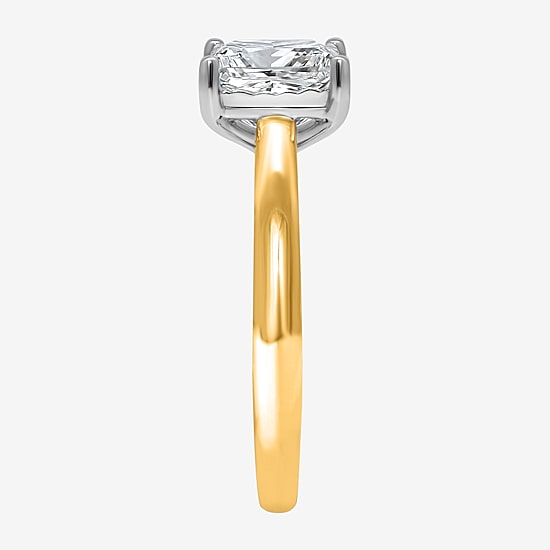 (I / Si2) Womens 2 CT. Lab Grown White Diamond Sterling Silver Solitaire Engagement Ring