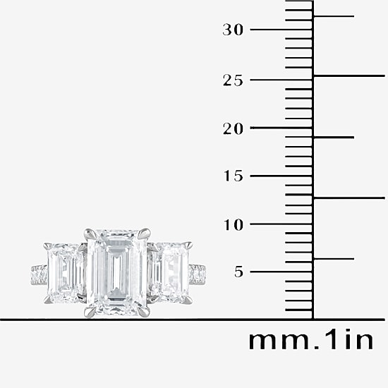 (G / Si1-Si2) Womens 5 3/8 Ct. T.W. Lab Grown White Diamond 10K Gold Side Stone 3-Stone Engagement Ring