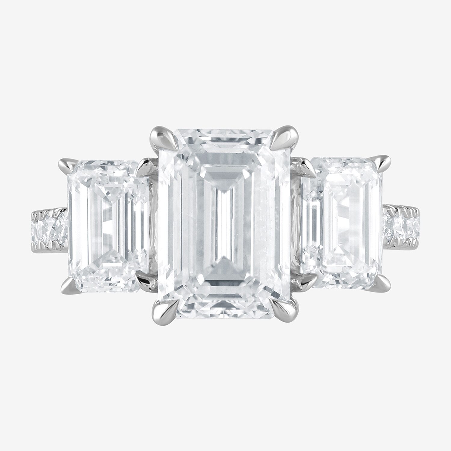 (G / Si1-Si2) Womens 5 3/8 Ct. T.W. Lab Grown White Diamond 10K Gold Side Stone 3-Stone Engagement Ring