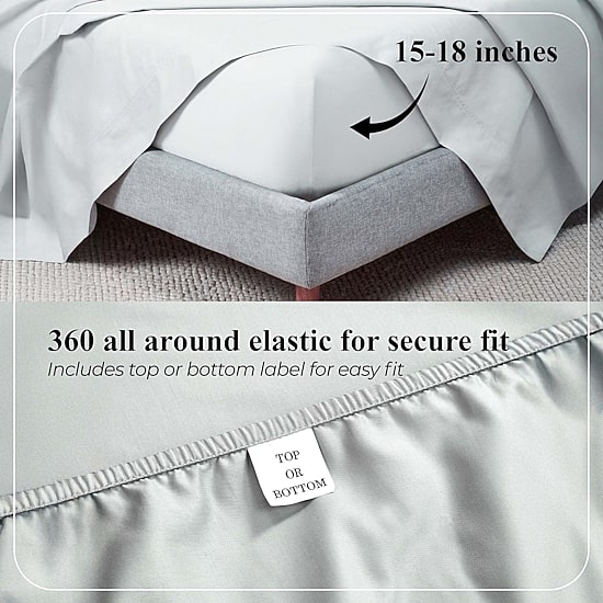 SUPERIOR® Apus Smooth Sateen Weave 500tc Deep Pocket Sheet Set