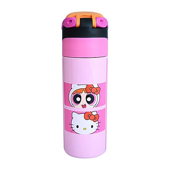 Hello Kitty and Powerpuff Girls Supercute Energy Stainless Steel 24oz. Water Bottle