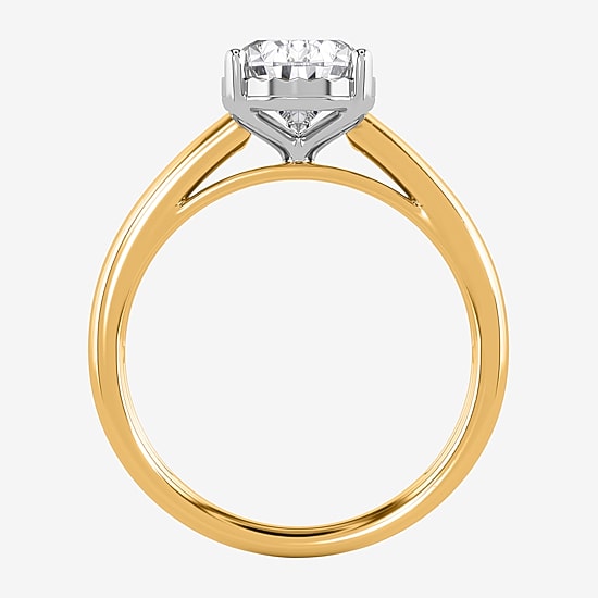 (I / Si2) Womens 2 CT. Lab Grown White Diamond Sterling Silver Pear Solitaire Engagement Ring