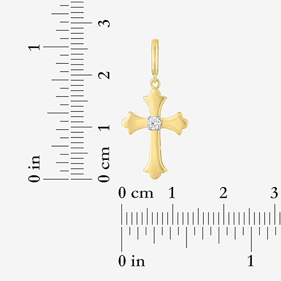 Charmed by Diamond Addiction (G-H / Si2- I1) Womens Diamond Accent Lab Grown White Diamond 14K Gold Over Silver Cross Pendant