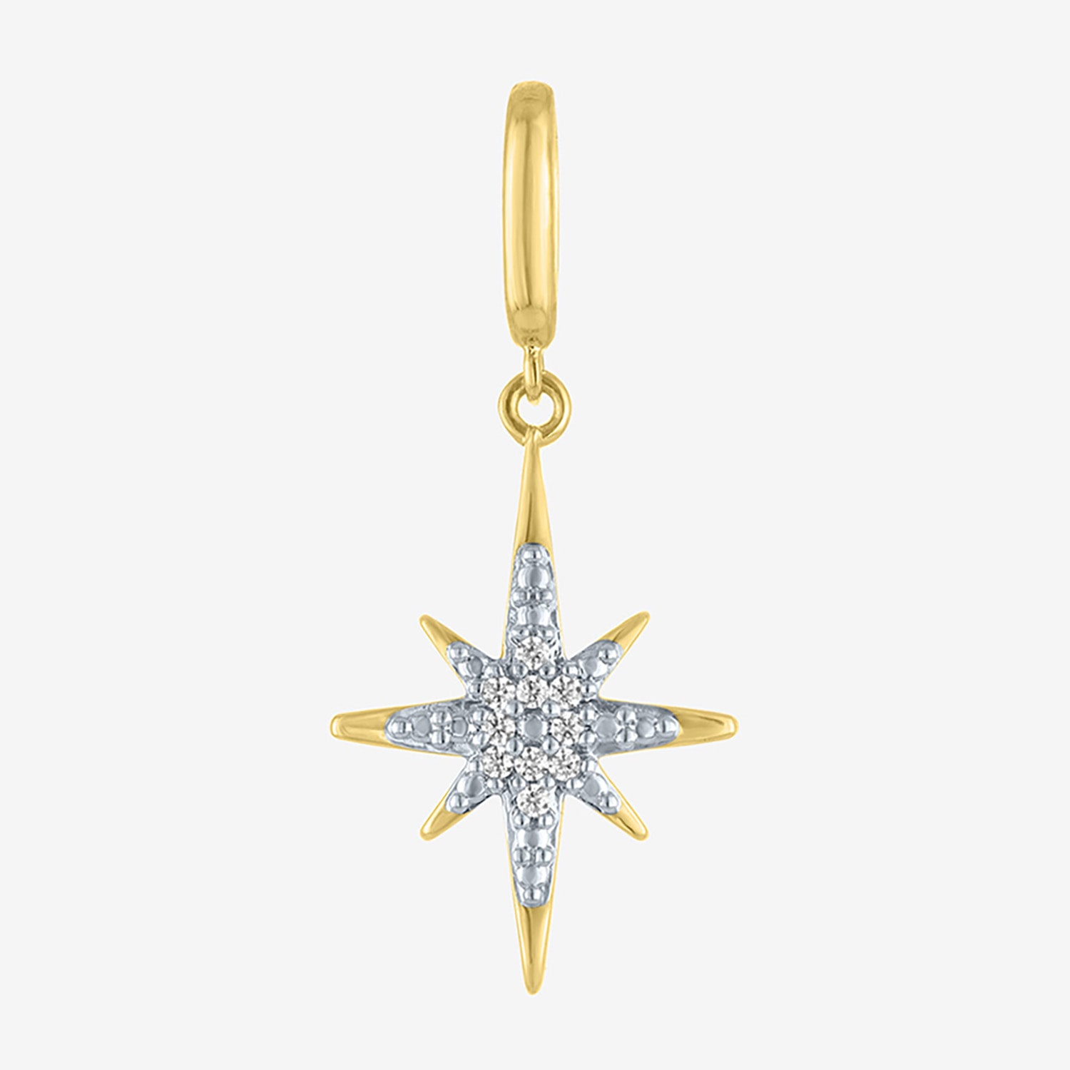 Charmed by Diamond Addiction Diamond Accent North Star (G-H / Si2- I1) White Diamond Accent 14K Gold Over Silver Star Charm