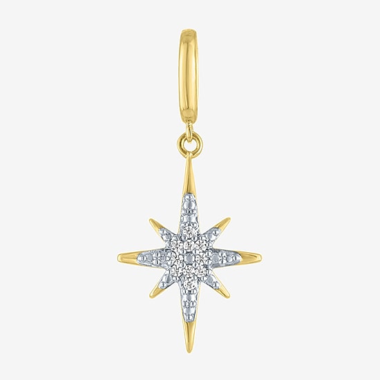 Charmed by Diamond Addiction North Star (G-H / Si2- I1) Womens Diamond Accent Lab Grown White Diamond Accent 14K Gold Over Silver Star Pendant