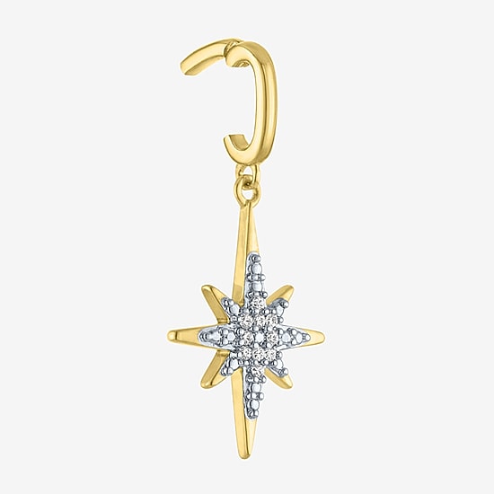 Charmed by Diamond Addiction North Star (G-H / Si2- I1) Womens Diamond Accent Lab Grown White Diamond Accent 14K Gold Over Silver Star Pendant